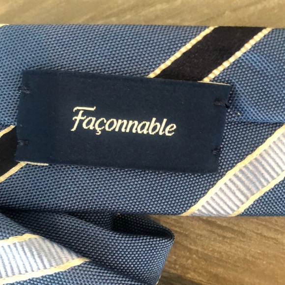 Faconnable silk/cotton tie - Picture 3 of 5
